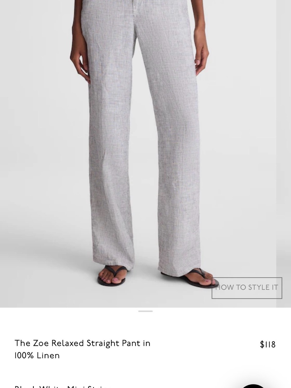 Madewell Zoe Relaxed Straight Linen Pants - black and white striped